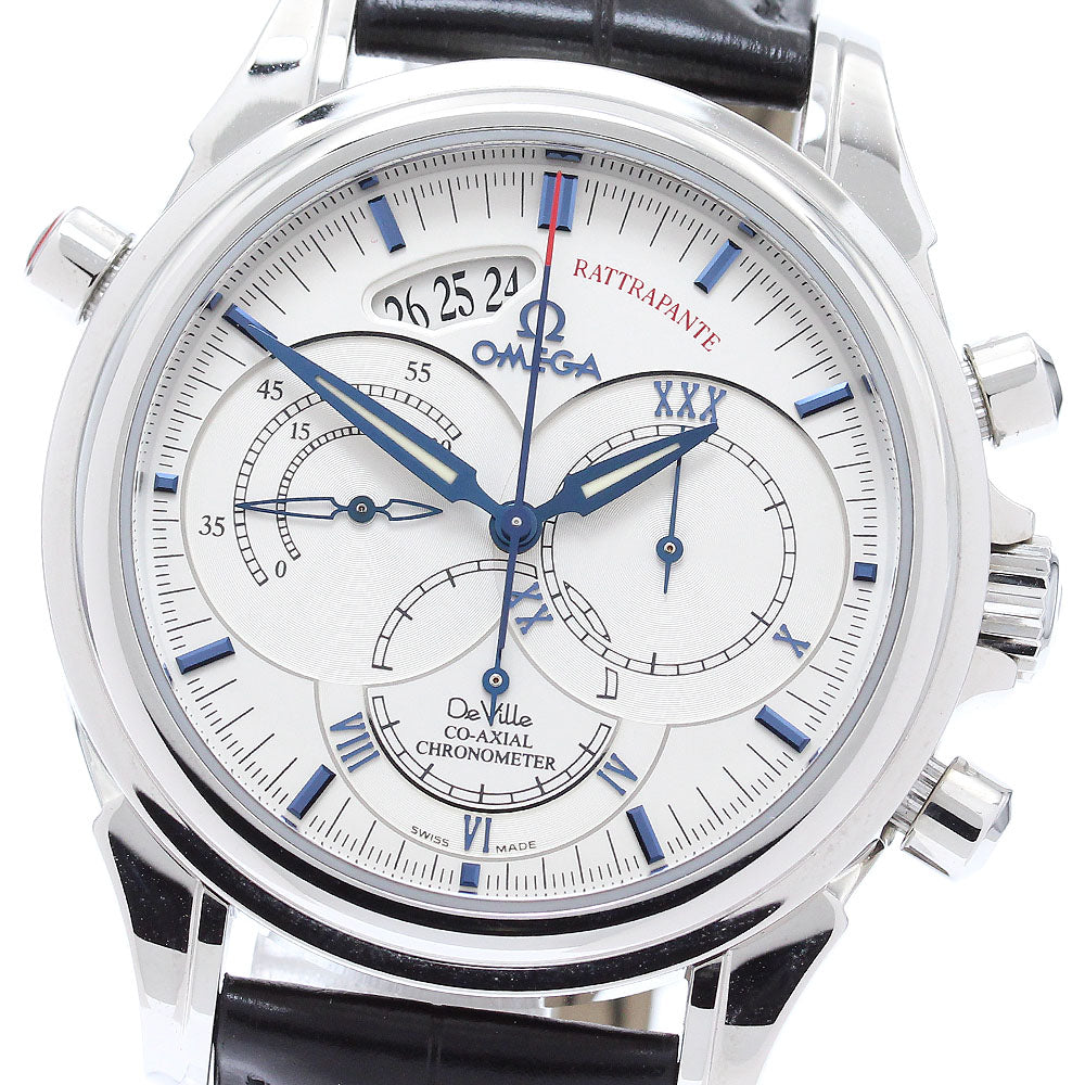 OMEGA De Ville Co-Axial Rattrapante 4847.30.31 Date Chronograph Silver Dial Automatic Men's Watch_878599