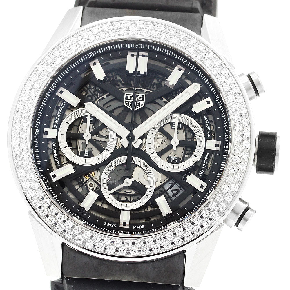 TAG HEUER Carrera Caliber Heuer 02 CBG2A12 Diamond bezel, Japan limited to 50 pieces skeleton Dial Automatic Men's Watch_878607
