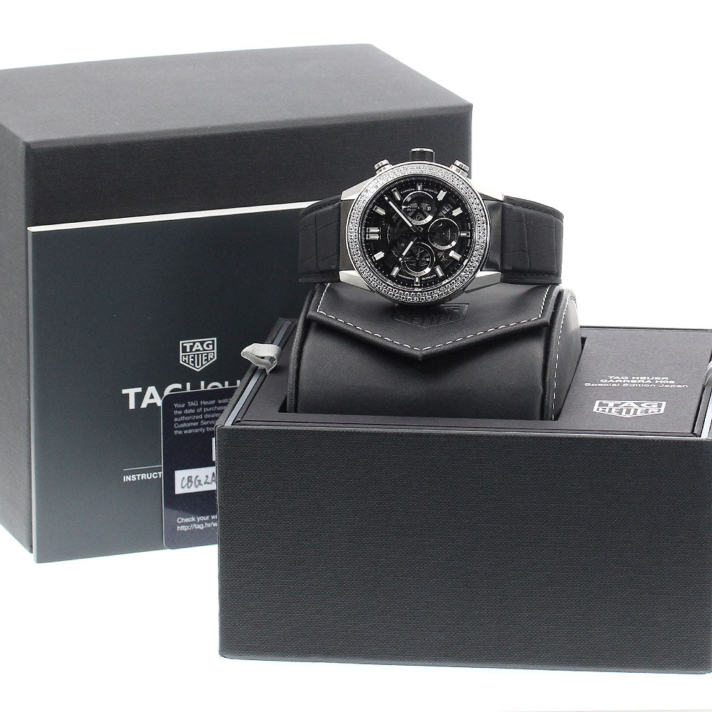 TAG HEUER Carrera Caliber Heuer 02 CBG2A12 Diamond bezel, Japan limited to 50 pieces skeleton Dial Automatic Men's Watch_878607