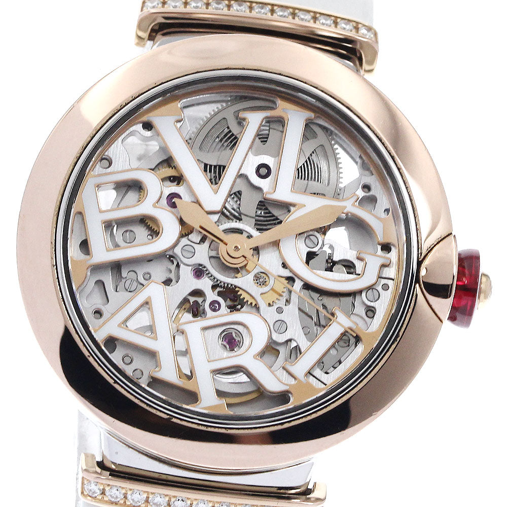 BVLGARI Le chair LUP33SG K18PG Bezel Diamond Lug skeleton Dial Automatic Ladies Watch_878618