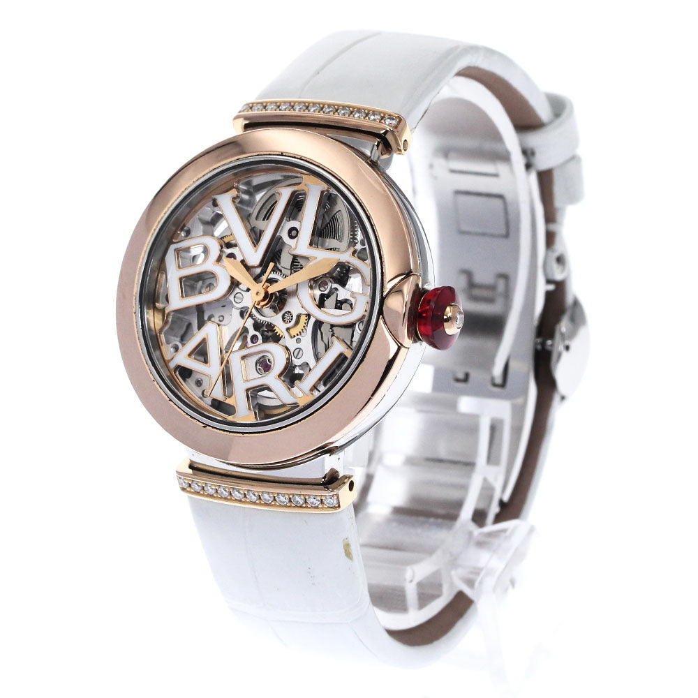 BVLGARI Le chair LUP33SG K18PG Bezel Diamond Lug skeleton Dial Automatic Ladies Watch_878618