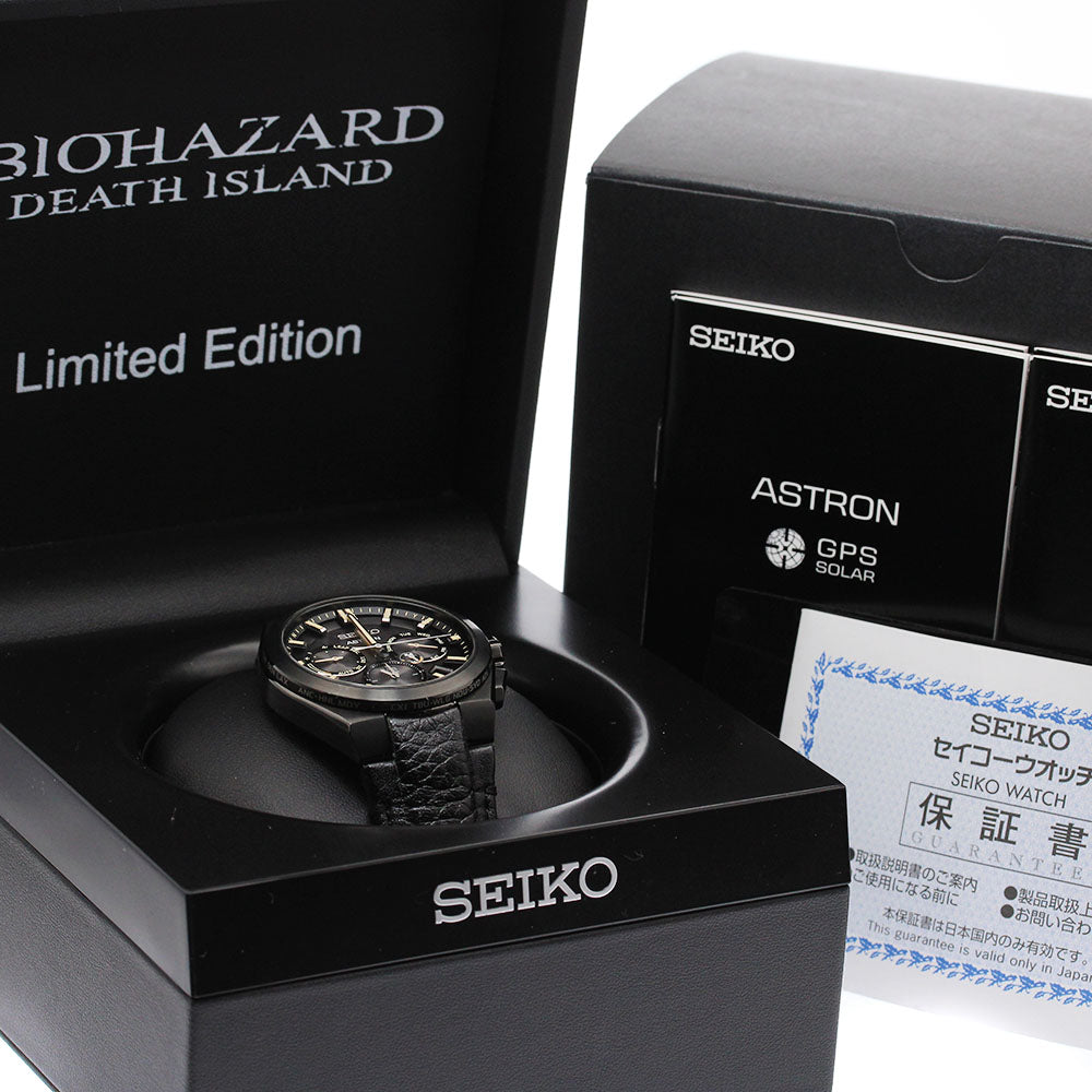 SEIKO Astron Nexter SBXC131 BIOHAZARD: DEATH ISLAND collaboration limited edition model black Dial Solar Powered Radio Men's Watch_878620