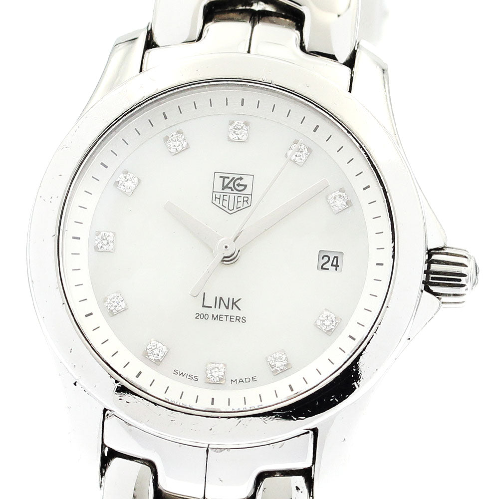TAG HEUER Link WJF1317 11P diamond White shell Dial Quartz Ladies Watch_878632