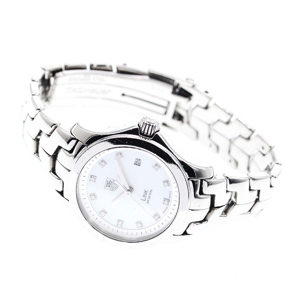 TAG HEUER Link WJF1317 11P diamond White shell Dial Quartz Ladies Watch_878632