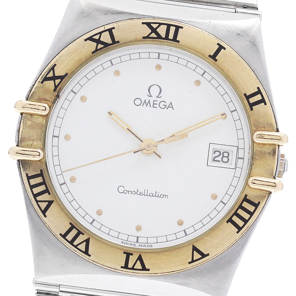 OMEGA Constellation YG bezel date white Dial Quartz Men's Watch_878636