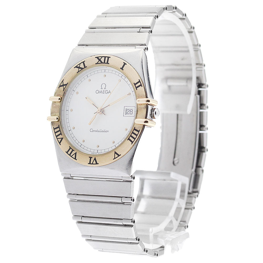 OMEGA Constellation YG bezel date white Dial Quartz Men's Watch_878636