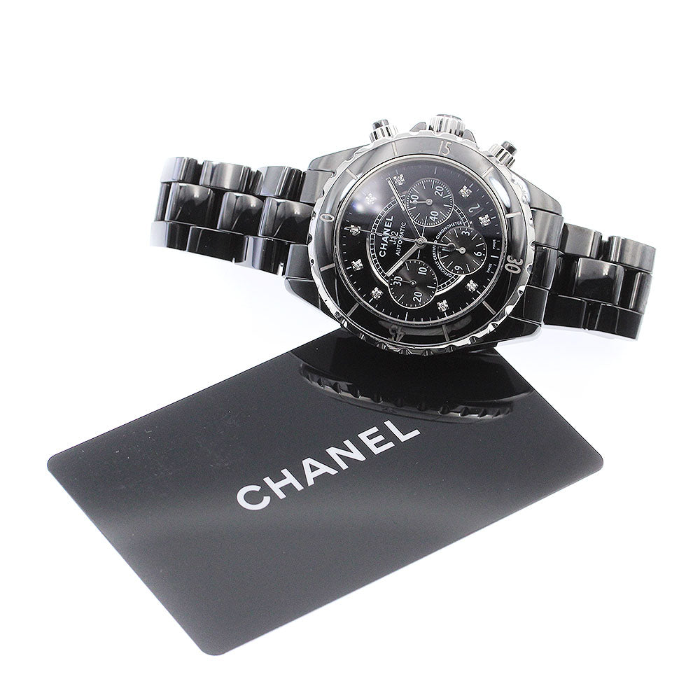 CHANEL J12 H2419 Chronograph 9P Diamond black Dial Automatic Men's Watch_878643