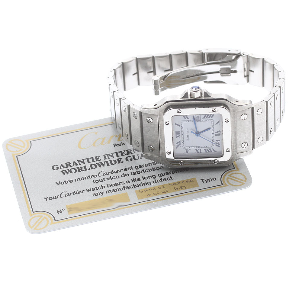 CARTIER Santos GalbeeLM Date white Dial Automatic Men's Watch_878654