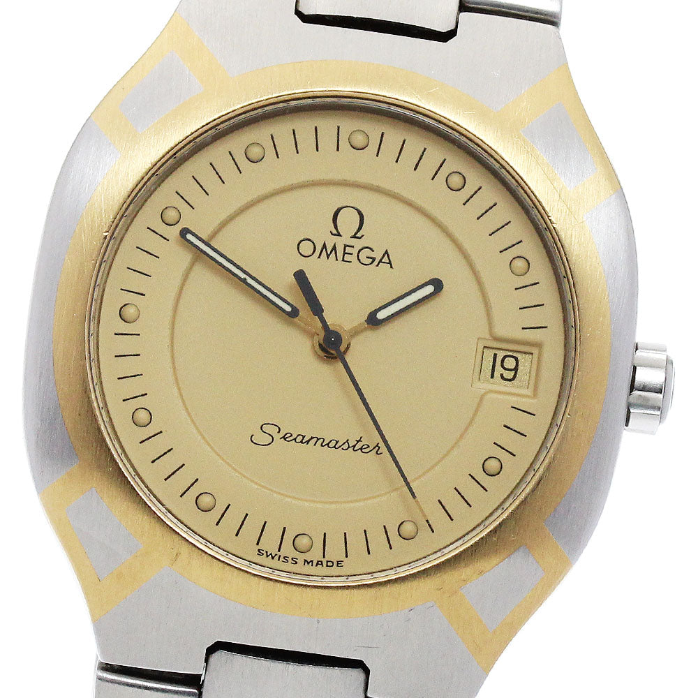 OMEGA Seamaster Polaris Date Gold Dial Quartz Men's Watch_878683