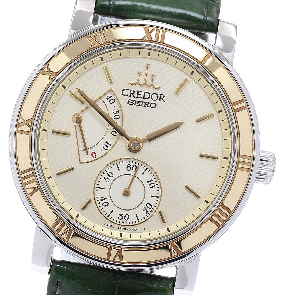 SEIKO CREDOR GCAY996/4S79-0020 K18PGBezel power reserve Silver Dial Hand Winding Men's Watch_878704