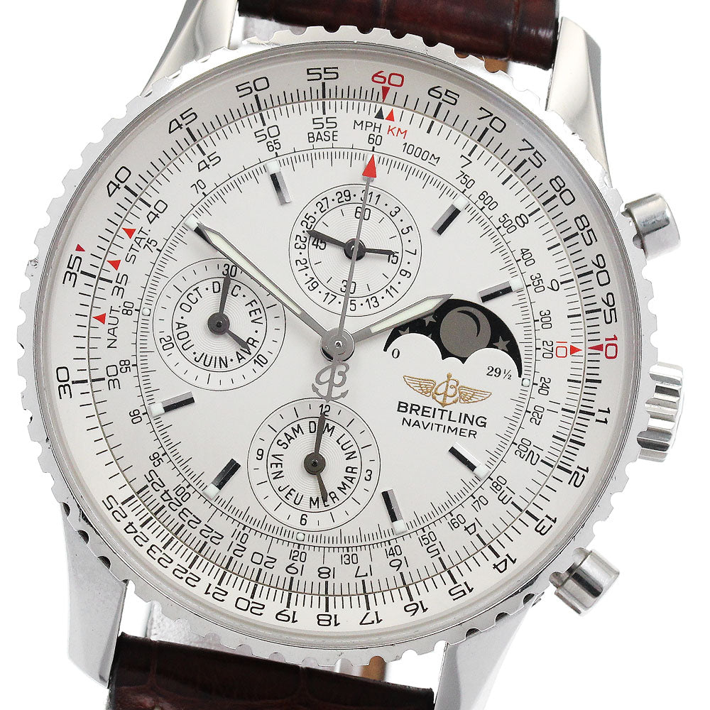 BREITLING Navitimer Olympus A19340 Moon phase Silver Dial Automatic Men's Watch_878750