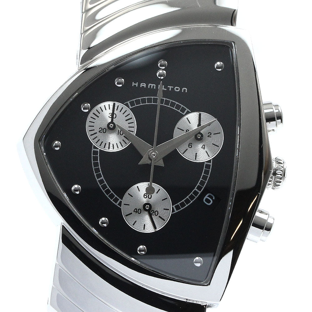 HAMILTON Ventura H244121 Date Chronograph black Dial Quartz Men's Watch_878766