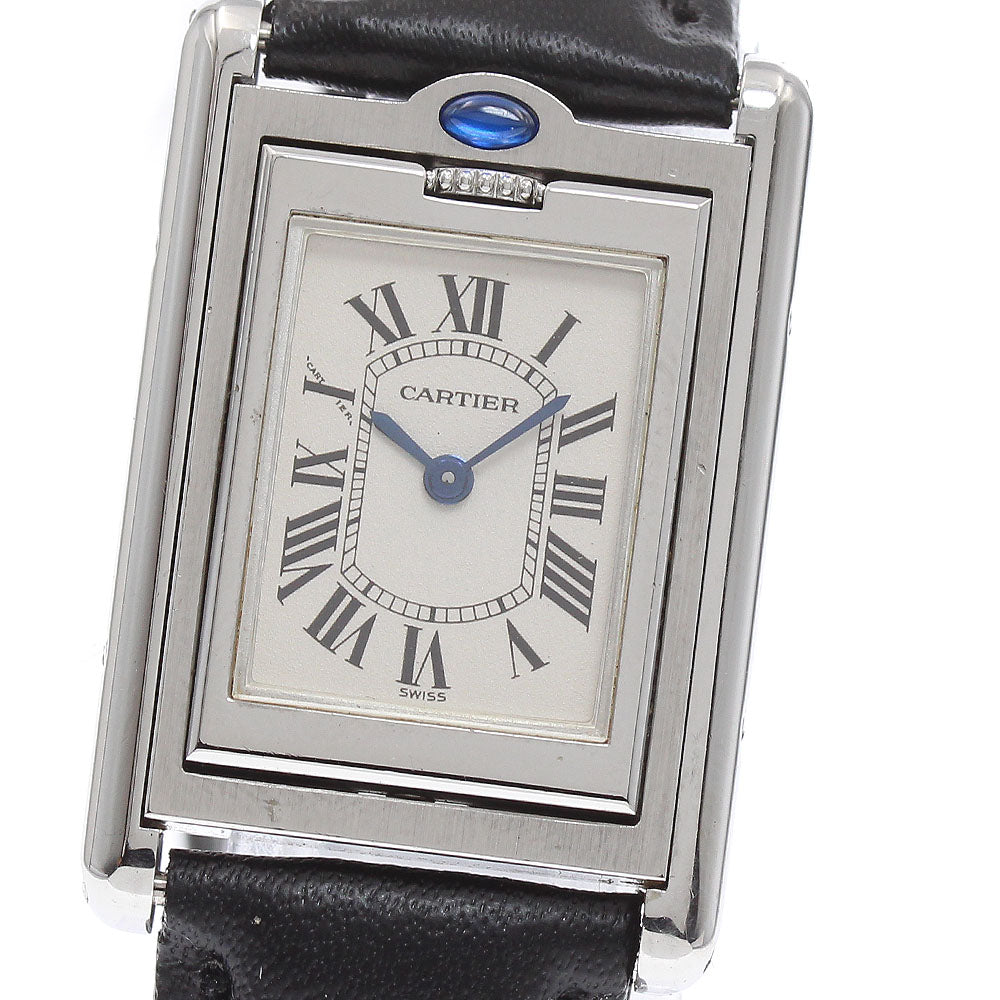 CARTIER Tank Basculante W1011158 Beige Dial Quartz Ladies Watch_878796