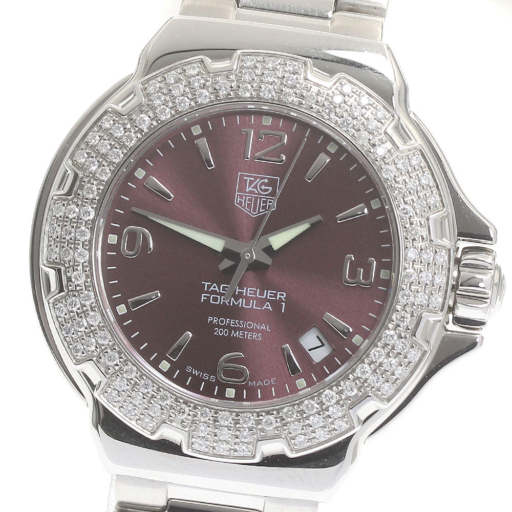 TAG HEUER Formula 1 WAC1219 date diamond bezel purple Dial Quartz Ladies_878809