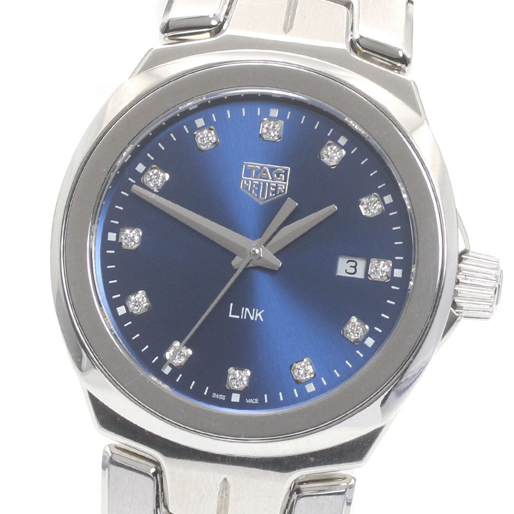 TAG HEUER Link WBC1318 Date 12P diamond blue Dial Quartz Ladies Watch_878810