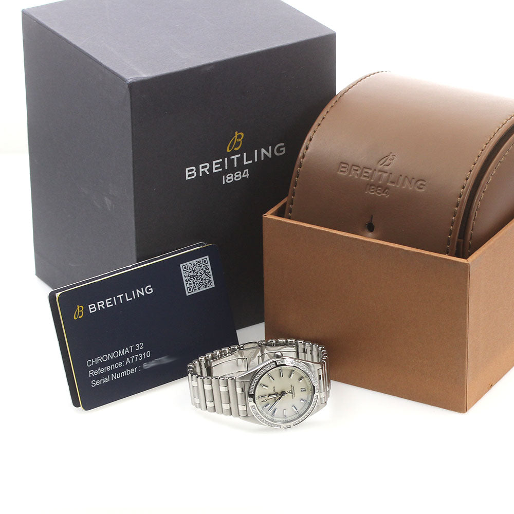 BREITLING Chronomat32 A77310 Bezel Diamond Quartz Ladies Watch_878867
