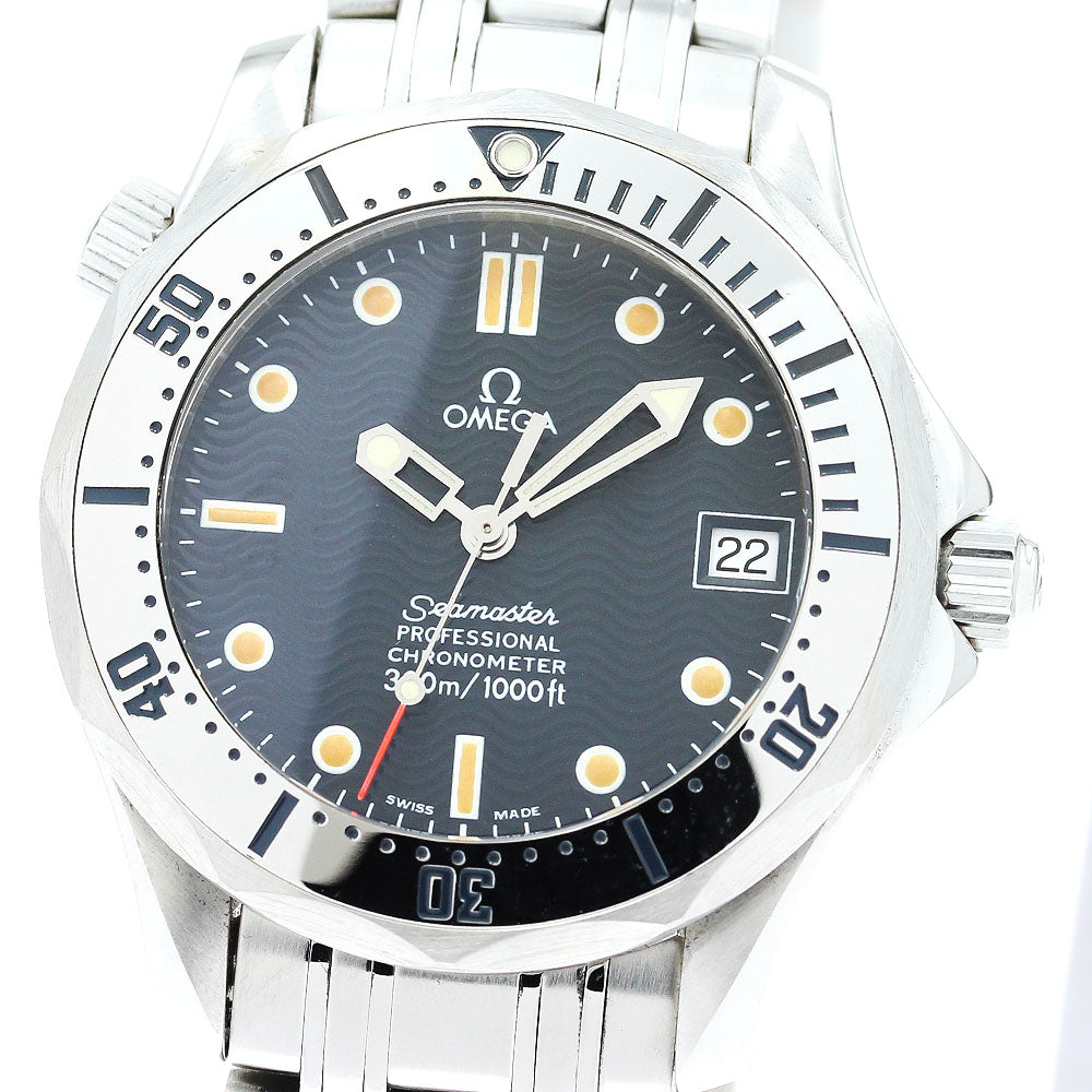 OMEGA Seamaster300 2552.80 Date Navy Dial Automatic Boy's Watch_878891