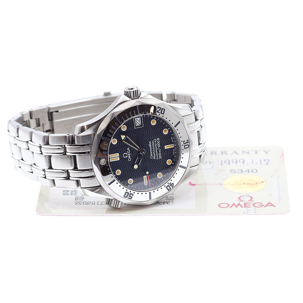 OMEGA Seamaster300 2552.80 Date Navy Dial Automatic Boy's Watch_878891