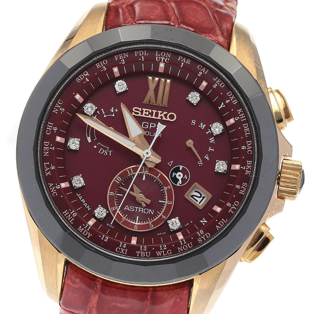 SEIKO Astron Limited to 500 pieces SBXB080/8X53-0AM0-2 9P Diamond GPS Red Dial Solar Powered Radio Men's Watch_878893