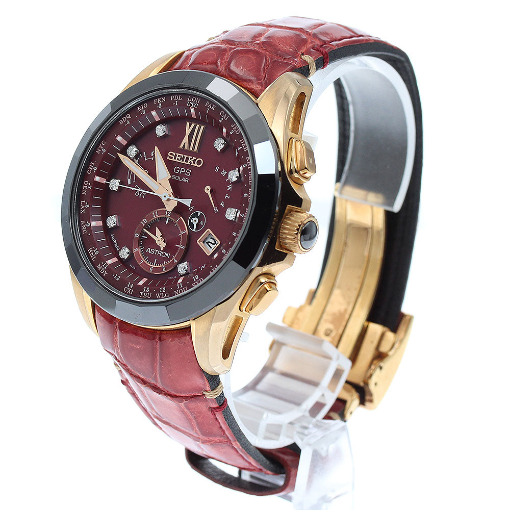SEIKO Astron Limited to 500 pieces SBXB080/8X53-0AM0-2 9P Diamond GPS Red Dial Solar Powered Radio Men's Watch_878893