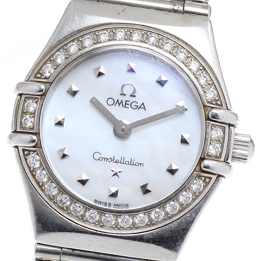 OMEGA Constellation 1465.71 Diamond Bezel White shell Dial Quartz Ladies Watch_878904