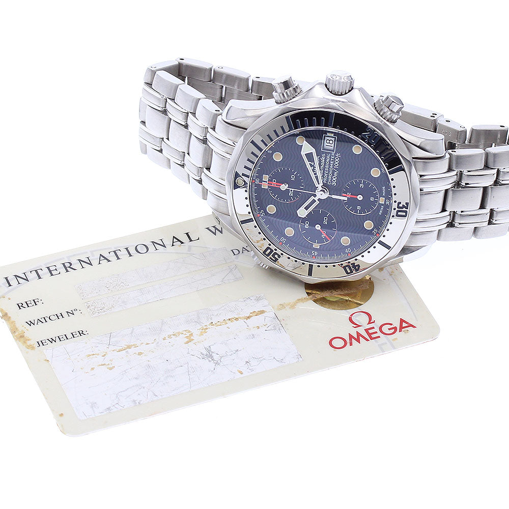 OMEGA Seamaster300 2598.80 Date Chronograph Navy Dial Automatic Men's_878907