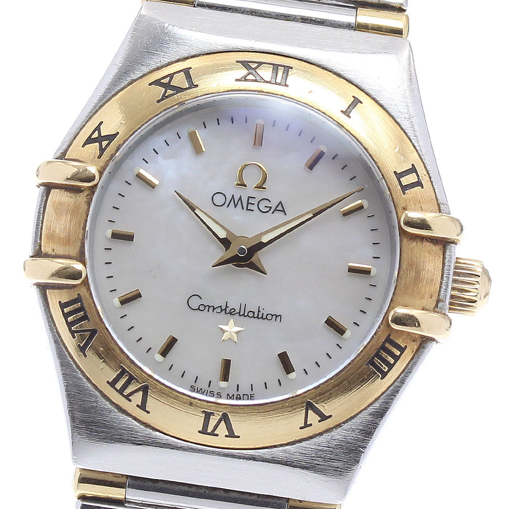 OMEGA Constellation 1362.70 White shell dial YG2 tone half bar White shell Dial Quartz Ladies Watch_878917