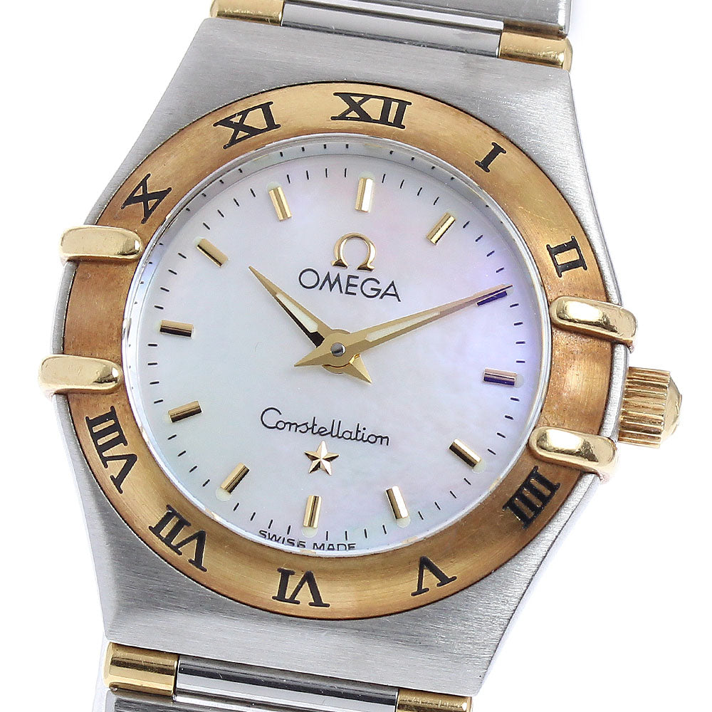 OMEGA Constellation 1362.70 White shell dial YG2 tone half bar White shell Dial Quartz Ladies Watch_878922