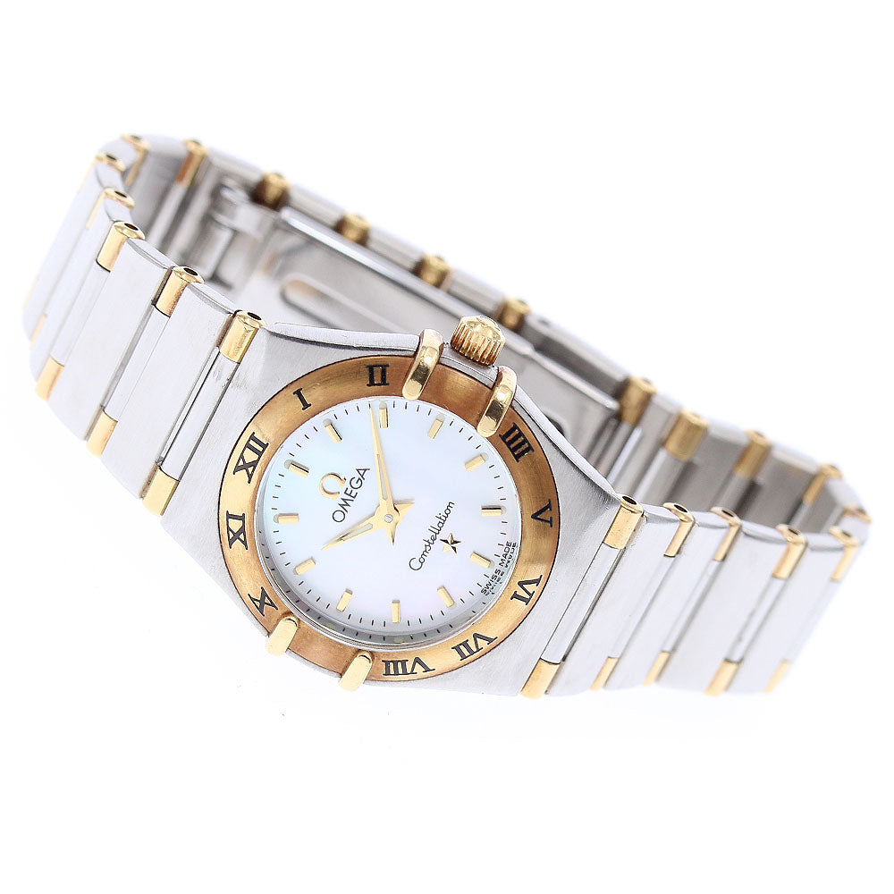OMEGA Constellation 1362.70 White shell dial YG2 tone half bar White shell Dial Quartz Ladies Watch_878922