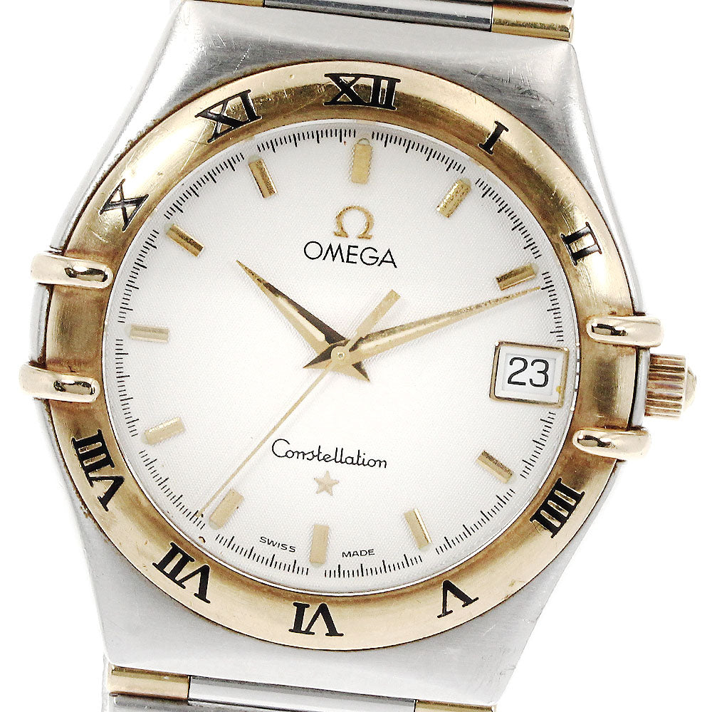 OMEGA Constellation 1312.30 YG bezel date white Dial Quartz Men's Watch_878923