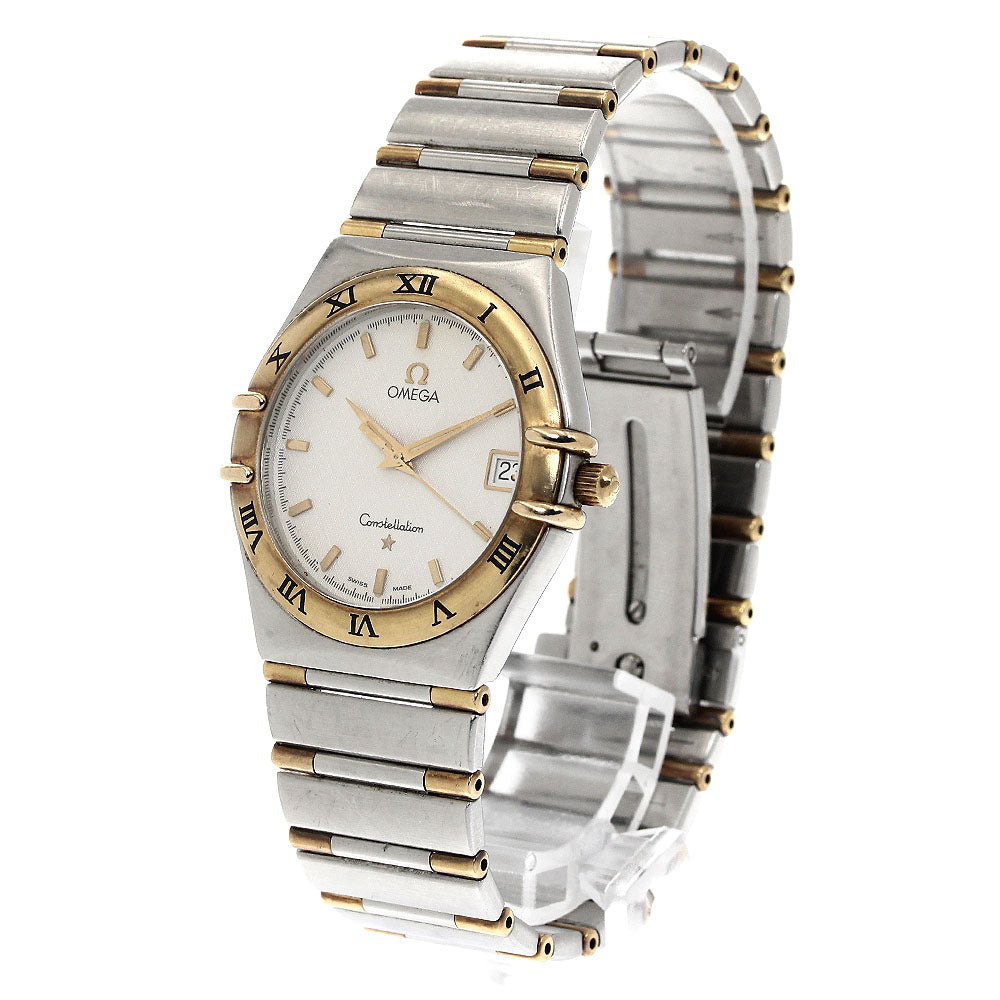 OMEGA Constellation 1312.30 YG bezel date white Dial Quartz Men's Watch_878923