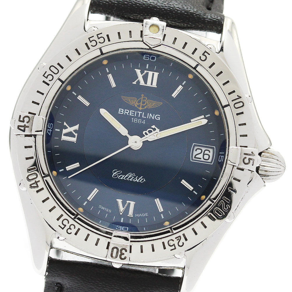 BREITLING Callisto A57046 Date Blue Dial Quartz Boy's Watch_878925
