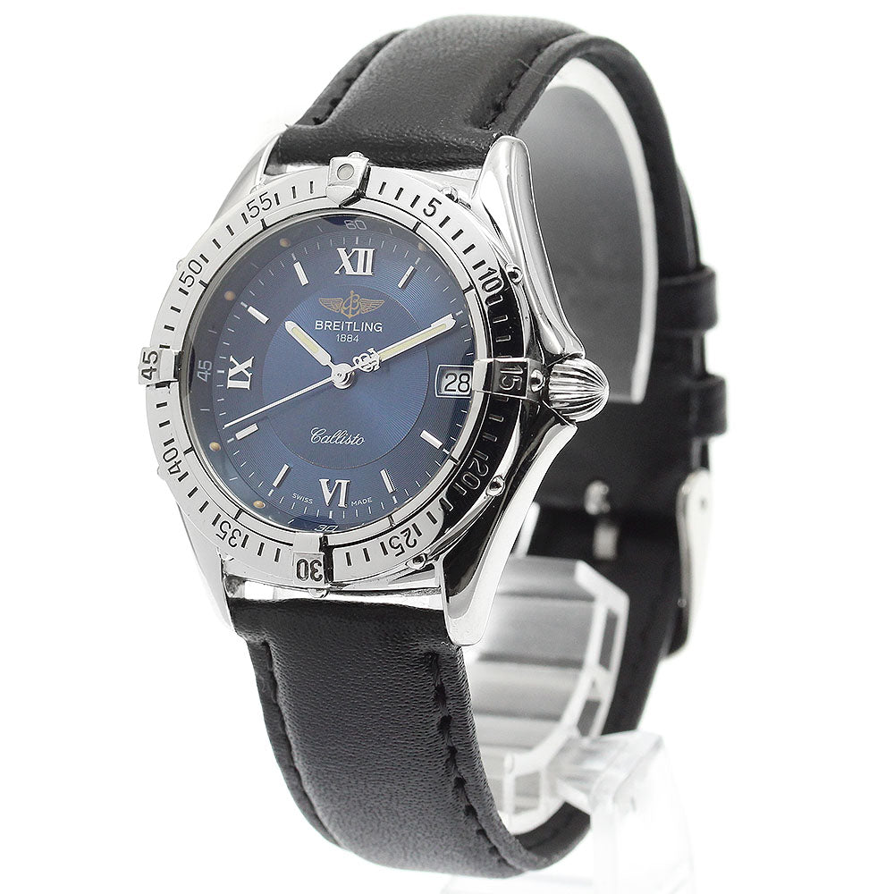 BREITLING Callisto A57046 Date Blue Dial Quartz Boy's Watch_878925