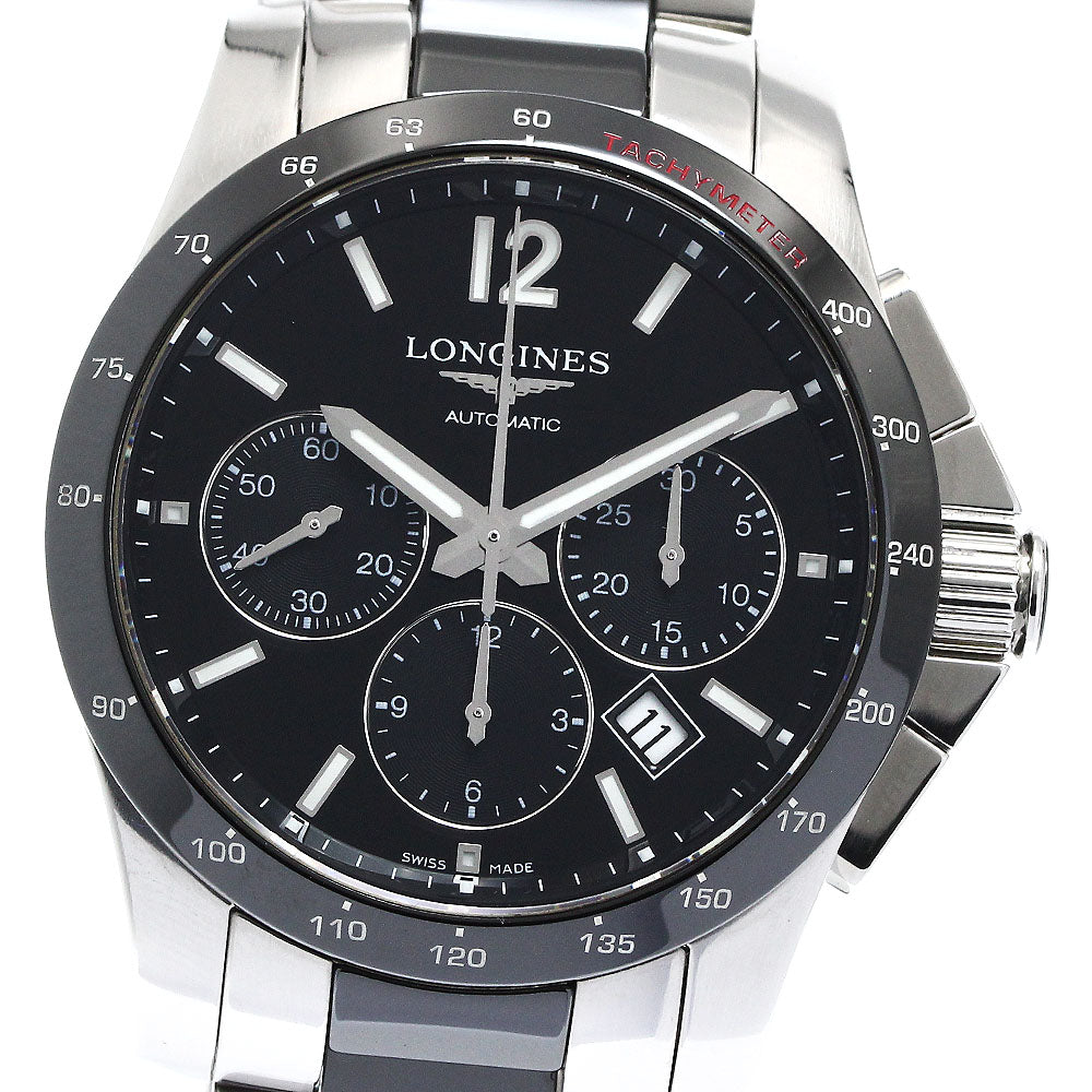LONGINES Conquest L2.744.4 Chronograph Black Dial Automatic Men's Watch_878986