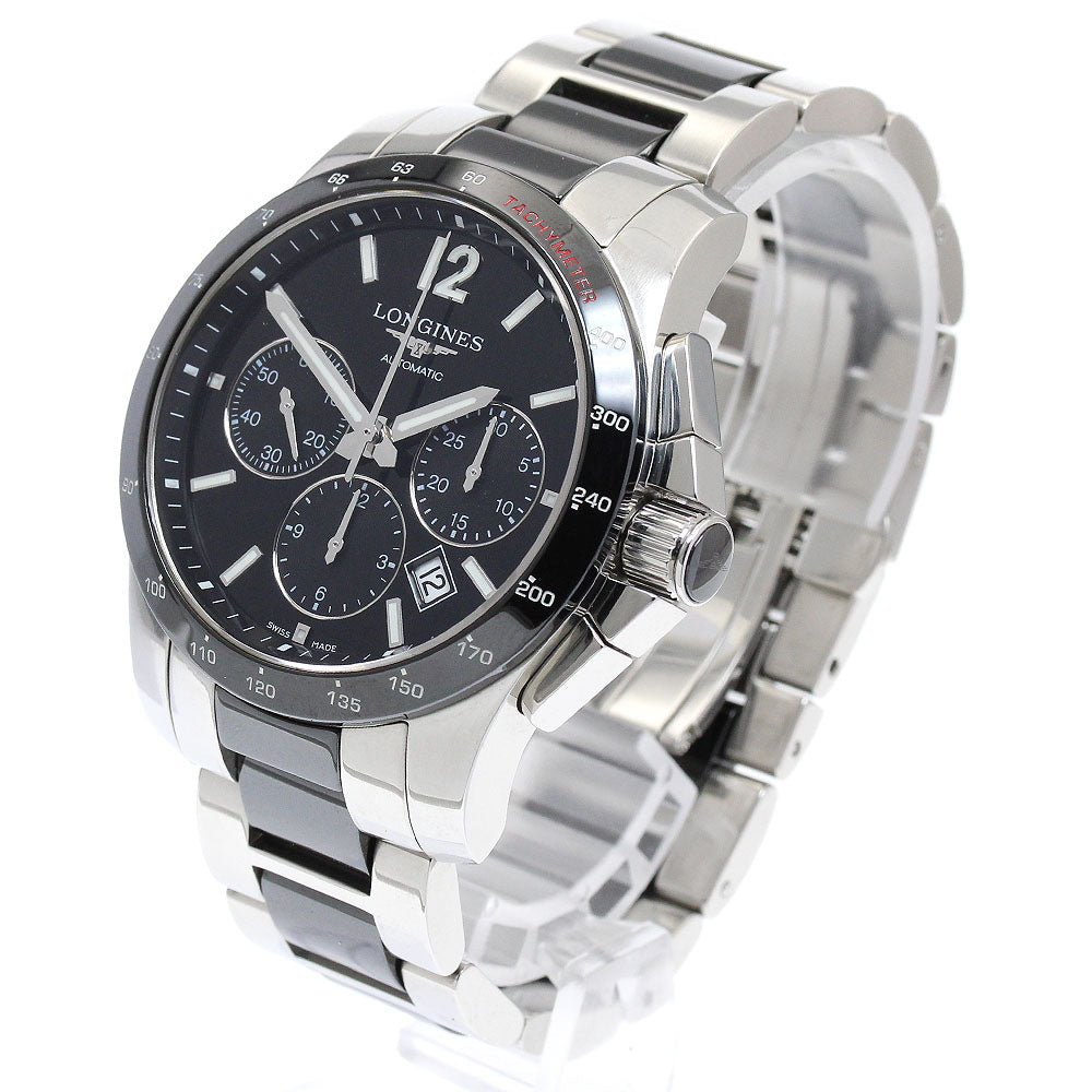 LONGINES Conquest L2.744.4 Chronograph Black Dial Automatic Men's Watch_878986