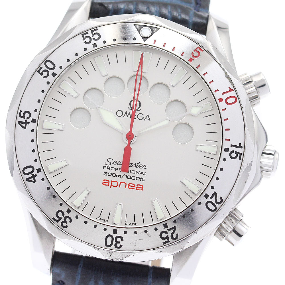 OMEGA Seamaster300 Apnea Jacques Mayol 2595.30 Chronograph white Dial Automatic Men's Watch_878987