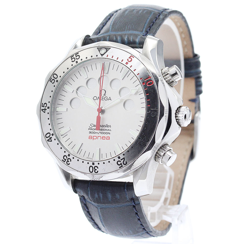 OMEGA Seamaster300 Apnea Jacques Mayol 2595.30 Chronograph white Dial Automatic Men's Watch_878987