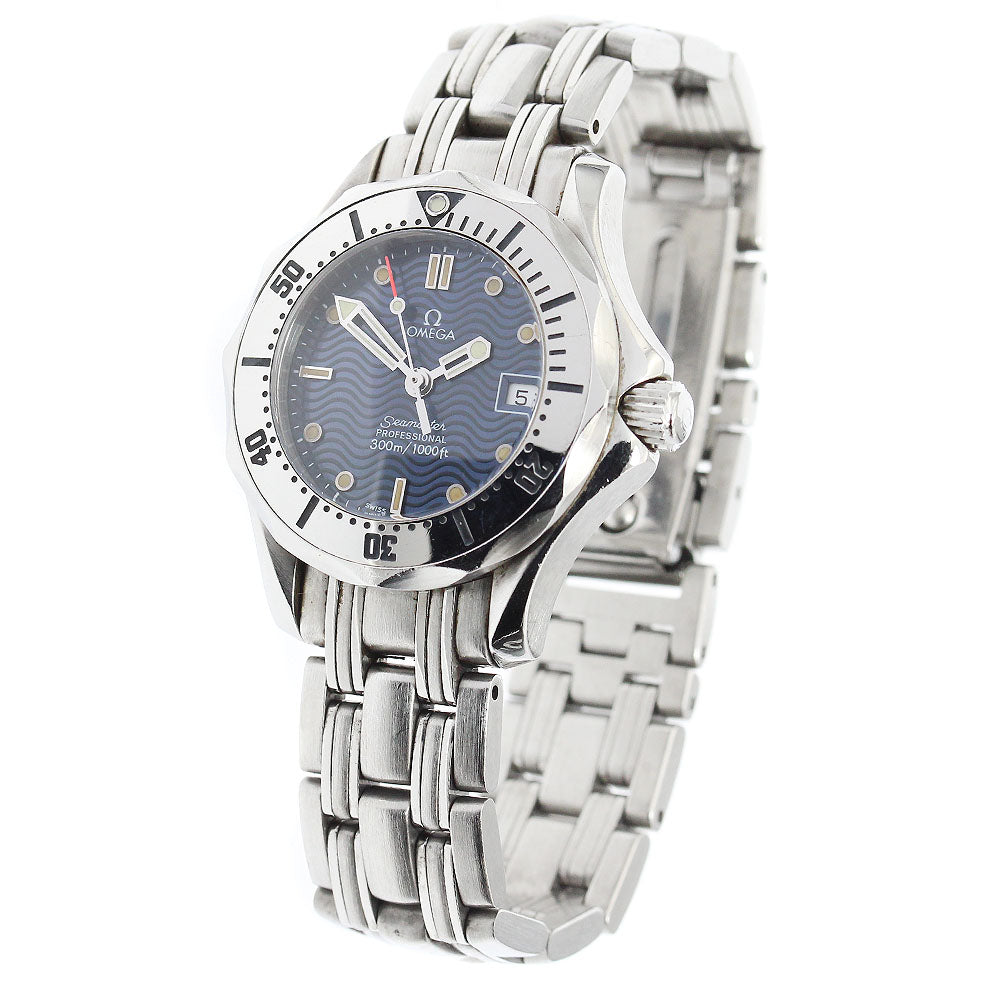 OMEGA Seamaster300 2582.80 Date Navy Dial Quartz Ladies Watch_879018