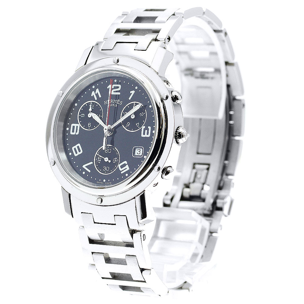 HERMES Clipper chrono CL1.910 Date Black Dial Quartz Men's Watch_879022