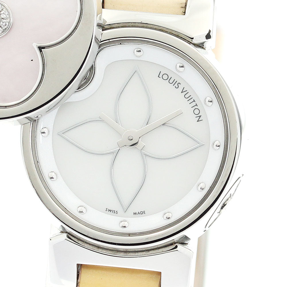 LOUIS VUITTON Tambour bijou secret Q1M01 White shell Dial Quartz Ladies Watch_879023