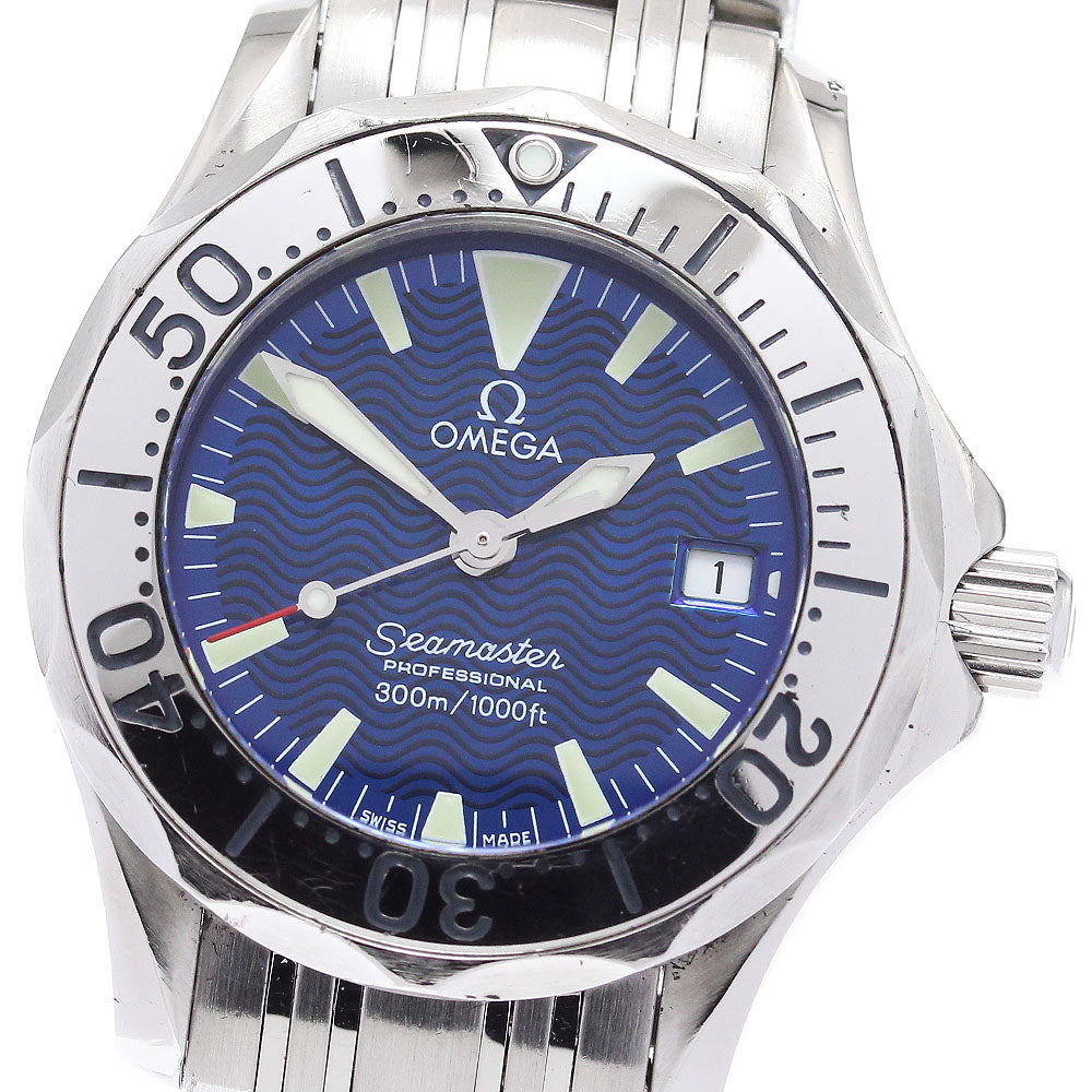 OMEGA Seamaster300m 2285.80 Date blue Dial Quartz Ladies Watch_879041