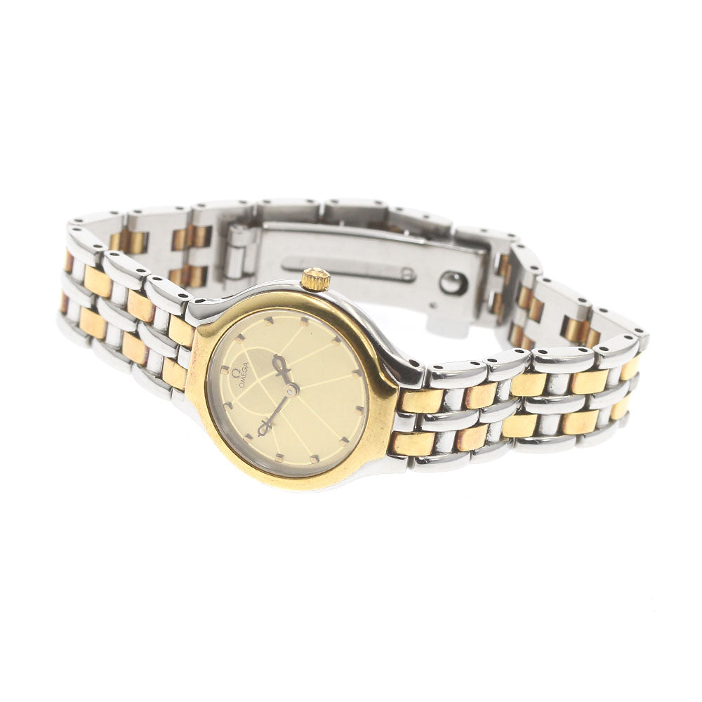 OMEGA De Ville Unique dial YG bezel gold Dial Quartz Ladies Watch_879049