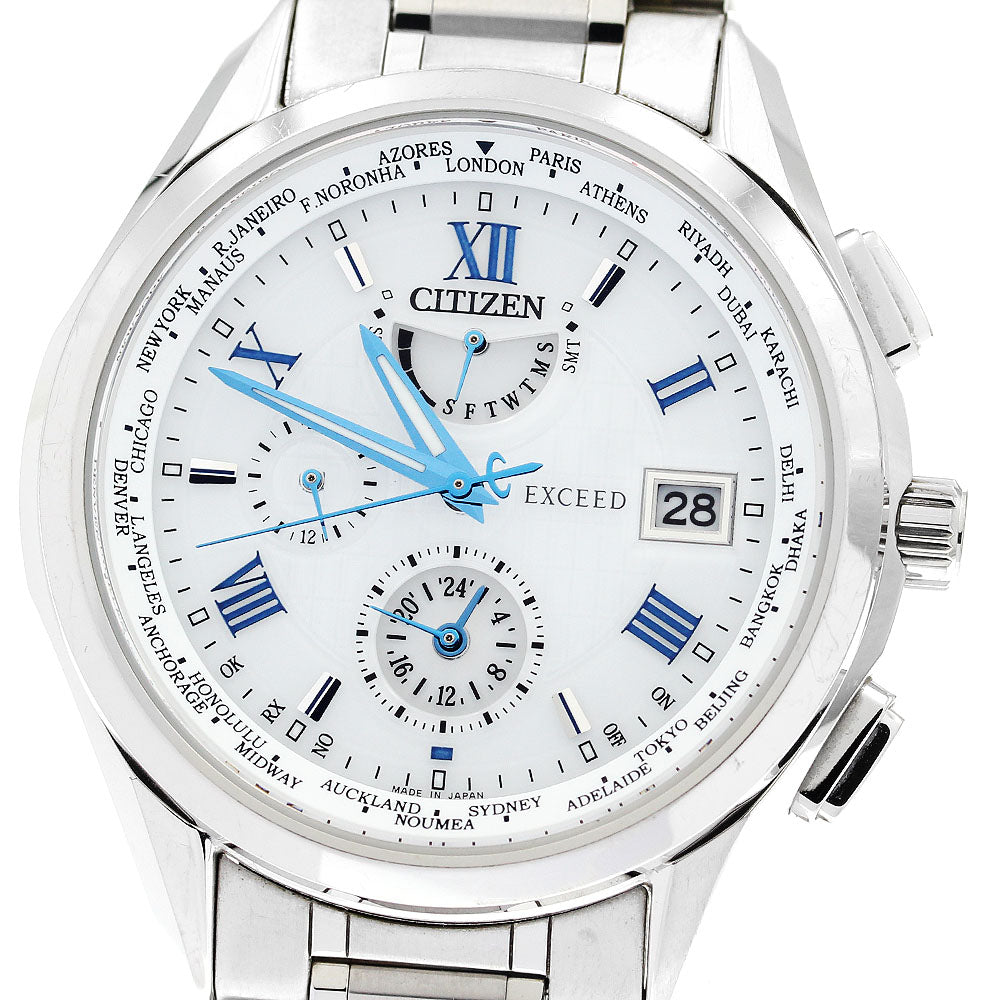 CITIZEN Exceed AT9110-58A Eco Drive white Dial Solar Powered Radio Men's_879066