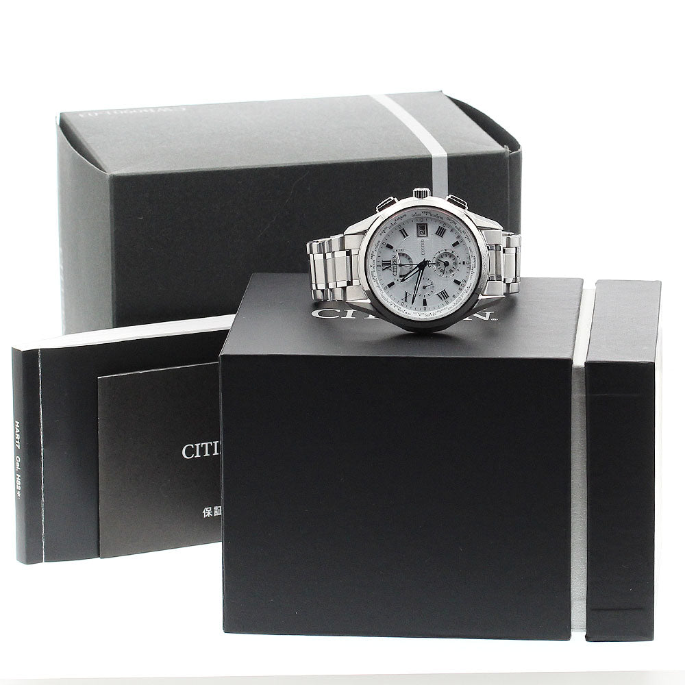 CITIZEN Exceed AT9110-58A Eco Drive white Dial Solar Powered Radio Men's_879066