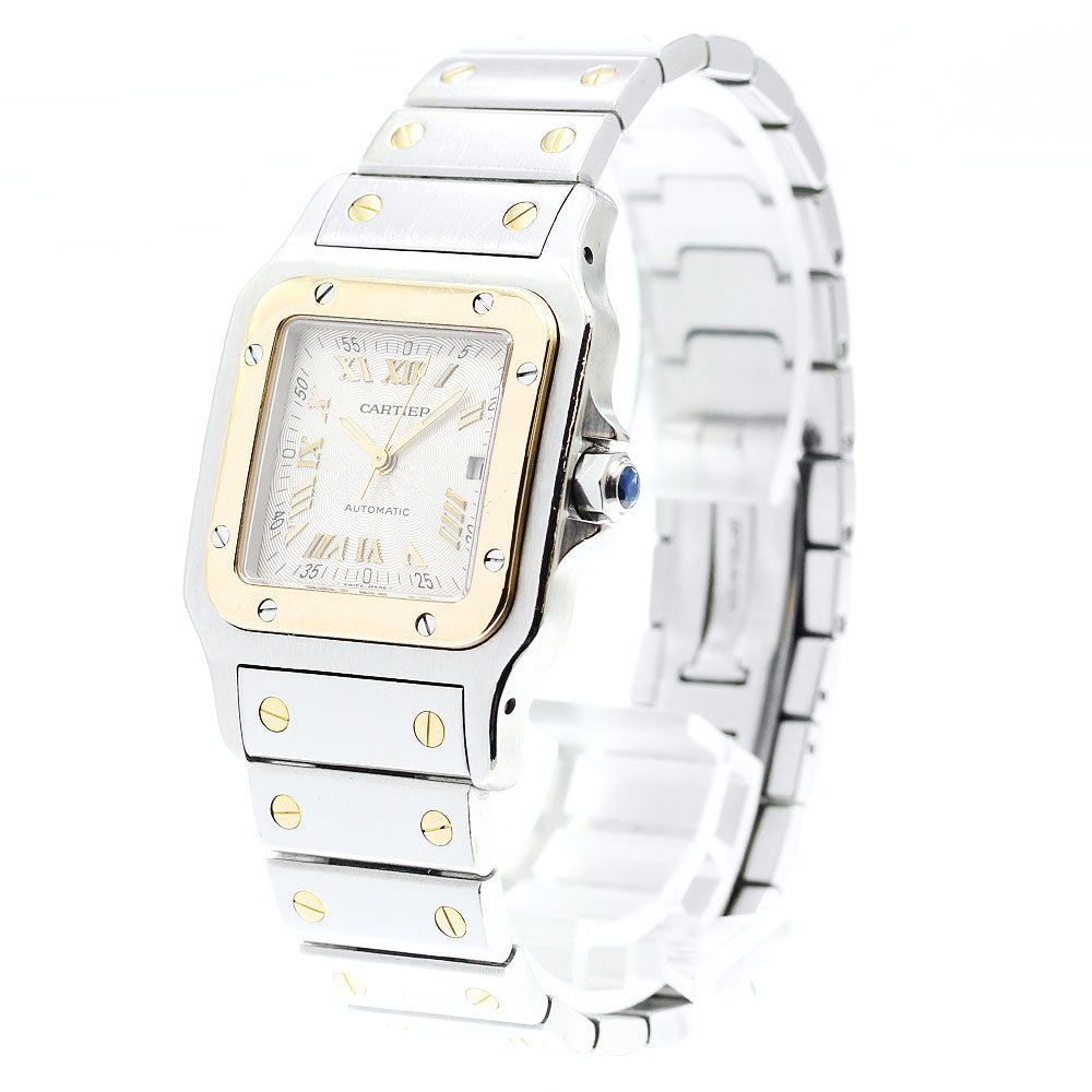 CARTIER Santos Galbe LM W20041C4 Date Silver Dial Automatic Men's Watch_879082