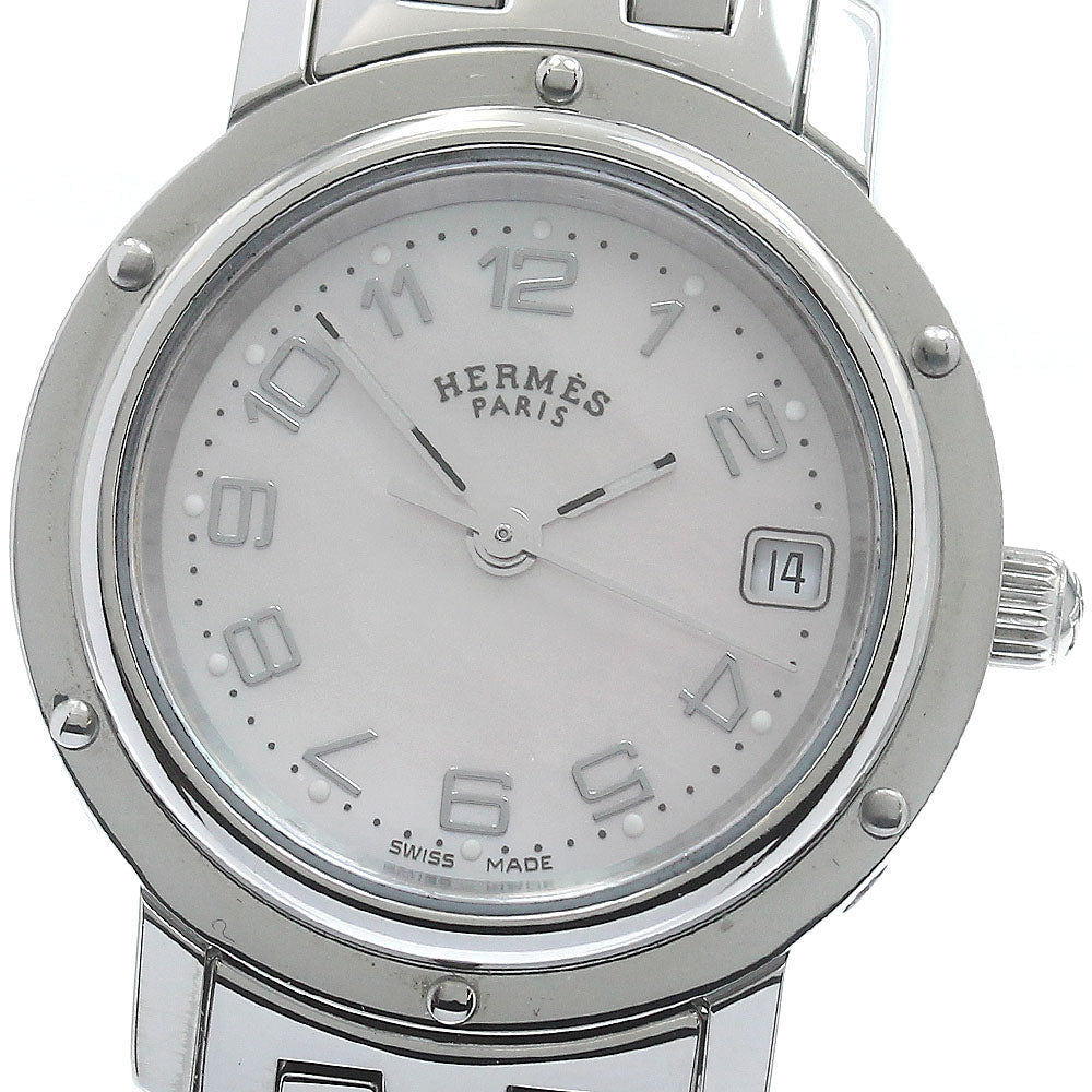 HERMES Clipper CL4.210 Date Pink shell Dial Quartz Ladies Watch_879102