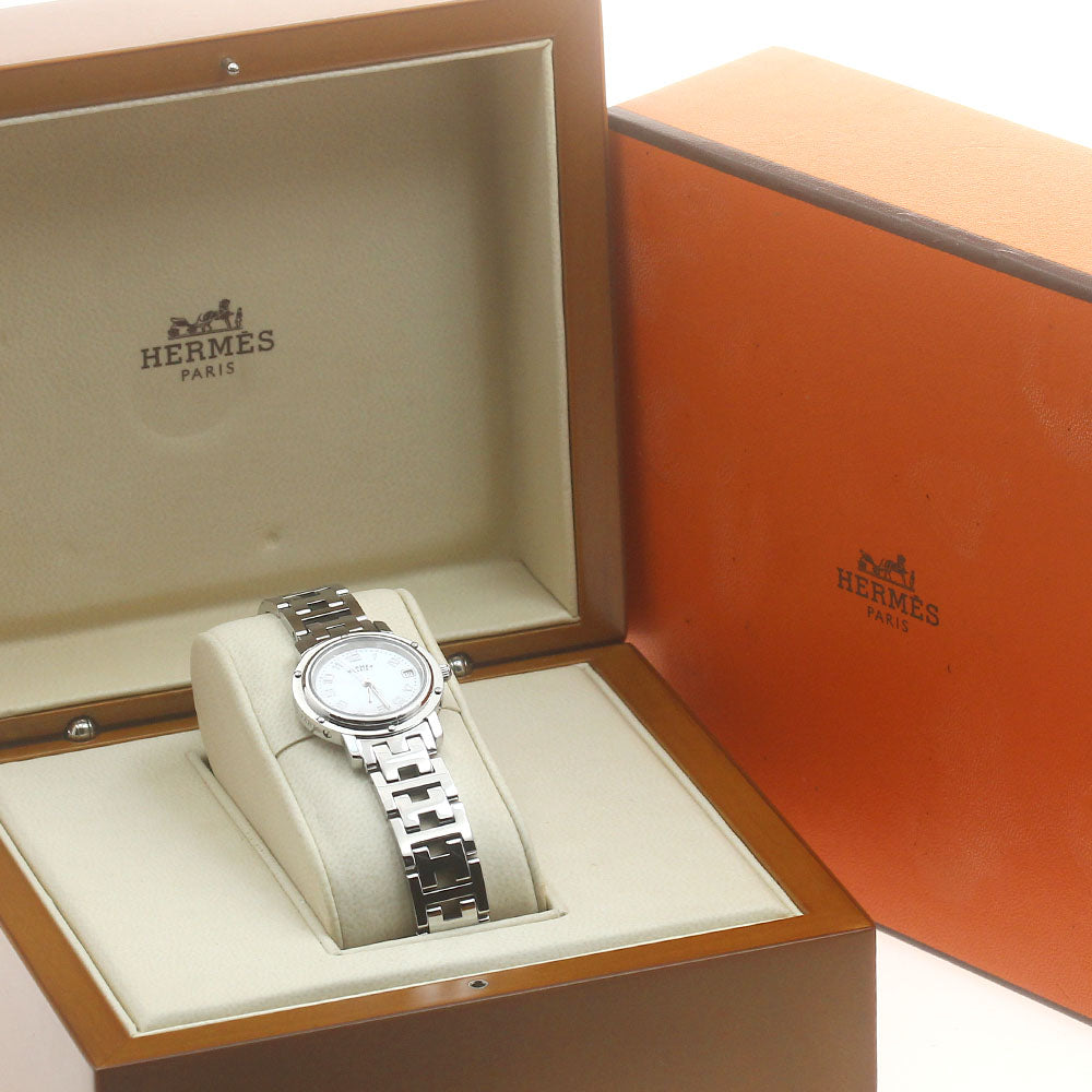 HERMES Clipper CL4.210 Date Pink shell Dial Quartz Ladies Watch_879102