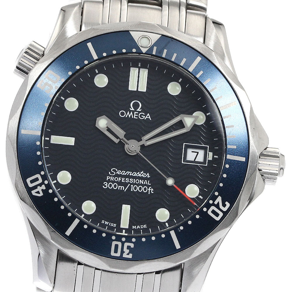 OMEGA Seamaster300 2561.80 Date Navy Dial Quartz Boy's Watch_879136