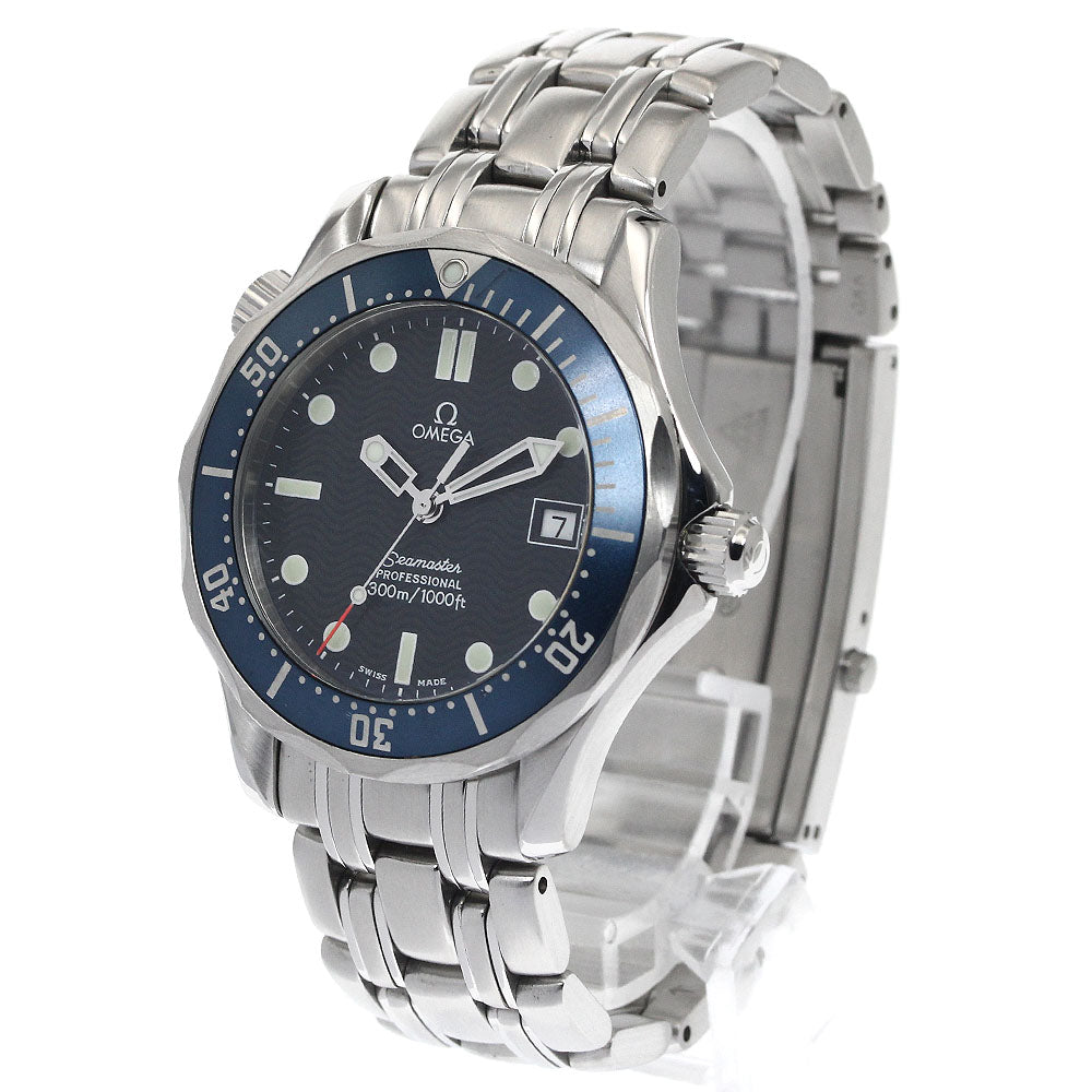 OMEGA Seamaster300 2561.80 Date Navy Dial Quartz Boy's Watch_879136