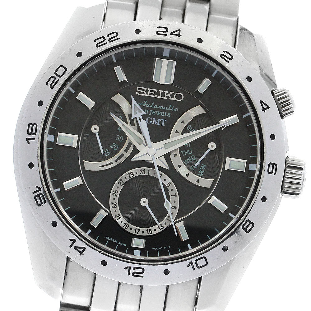 SEIKO mechanical SARN001/4S36-00A0 GMT black Dial Automatic Men's Watch_879143